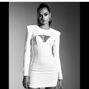House of CB cut out White Long Sleeve Dress